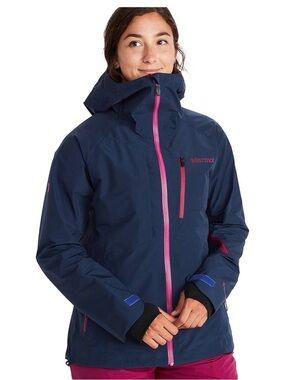Marmot Navy Ski Jacket with Pink Trim Small Gore-Tek